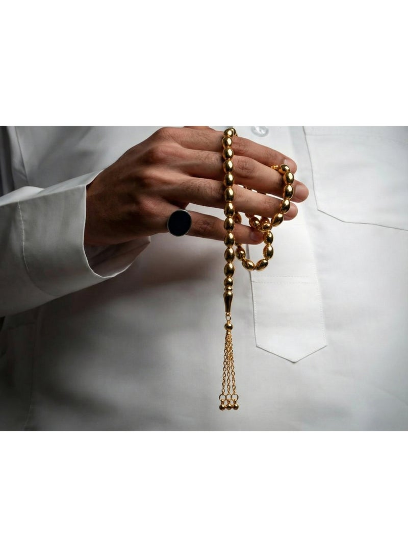 مطلي بالذهب مسبحة سوار مصنوع يدوياً مسبحة من الذهب الفاخر - Image 4